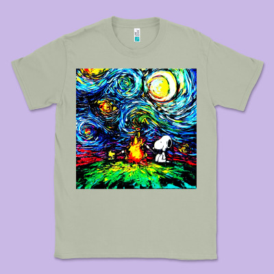 Starry Night Print Van Gogh Parody Classic Tee Designed By Artisfamous