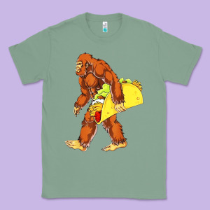 Bigfoot Carrying Taco Classic Tee Designed By Artisfamous