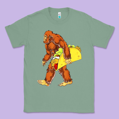 Bigfoot Carrying Taco Classic Tee Designed By Artisfamous