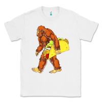 White bigfoot carrying taco Classic Tee - artisFamous
