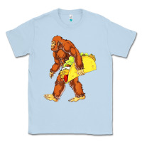 Dusty Blue bigfoot carrying taco Classic Tee - artisFamous