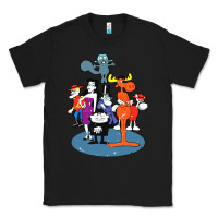 Black rocky & bullwinkle and friends Classic Tee - artisFamous