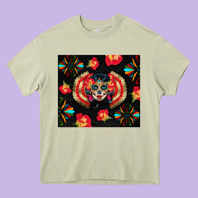 Sugar Skull Tumbler Heavy Core Tee Designed By Bundleandbundleshop