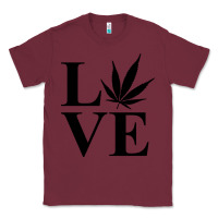Burgundy love weed 420 Classic Tee - artisFamous