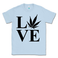 Dusty Blue love weed 420 Classic Tee - artisFamous
