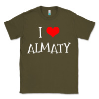 Army Green i love almaty city Classic Tee - artisFamous