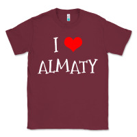 Burgundy i love almaty city Classic Tee - artisFamous