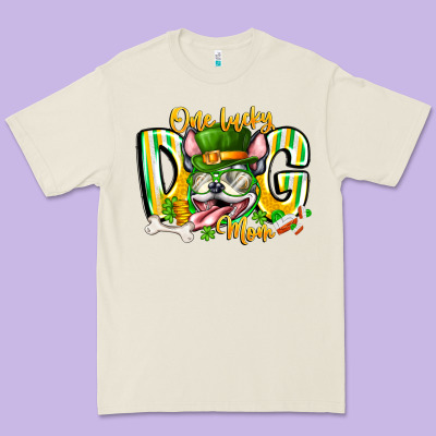 St Patricks Day Dog Mom Premium Tee Designed By Cowhidedigitalart