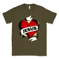 Army Green jesus love Classic Tee - artisFamous