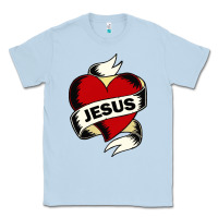Dusty Blue jesus love Classic Tee - artisFamous