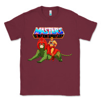 Burgundy he man and battle cat Classic Tee - artisFamous