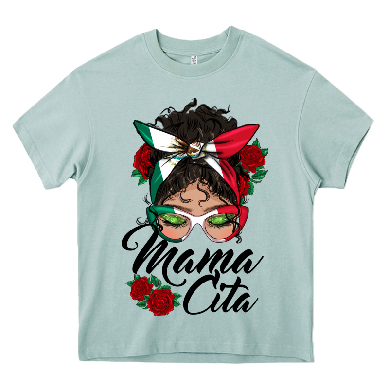 Mexican Mamacita Messy Bun Heavy Core Tee by BundleAndBundleShop | Teevron
