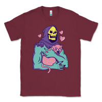 Burgundy skeletor's hug cat Classic Tee - artisFamous