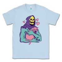 Dusty Blue skeletor's hug cat Classic Tee - artisFamous