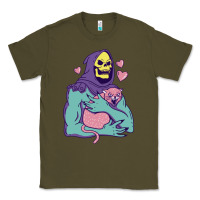 Army Green skeletor's hug cat Classic Tee - artisFamous