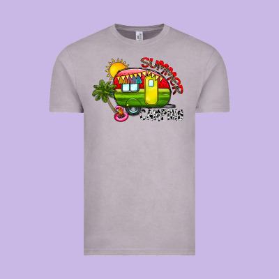 Summer Camping Vintage Tee Designed By Cowhidedigitalart
