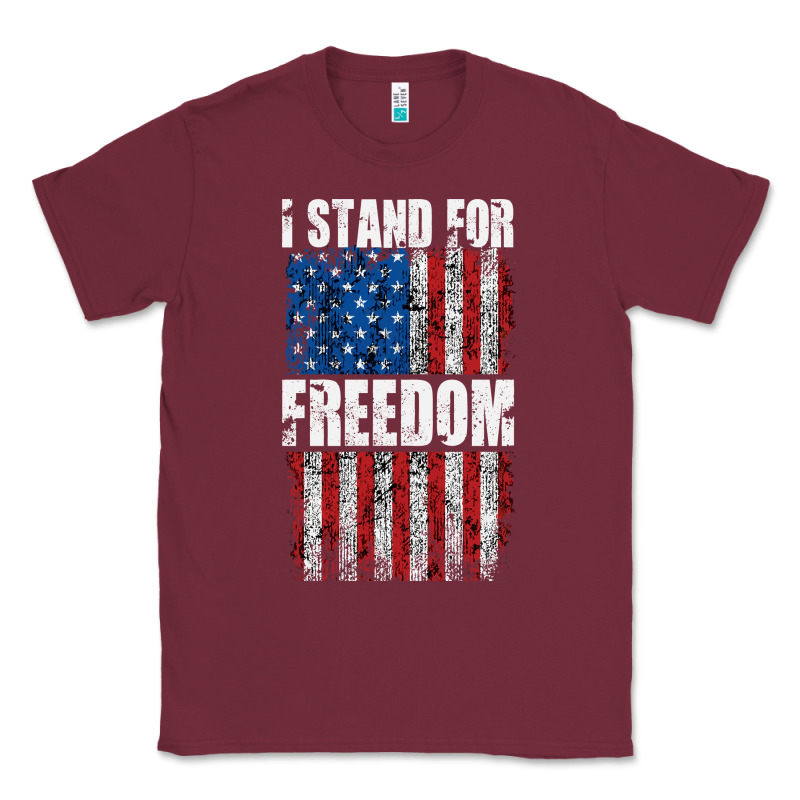 I Stand For Freedom With A Distressed American Flag Classic Tee by artisFamous | Teevron
