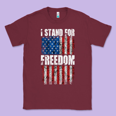 I Stand For Freedom With A Distressed American Flag Classic Tee Designed By Artisfamous