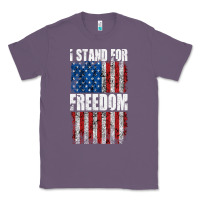 Lavender I STAND FOR FREEDOM WITH A DISTRESSED AMERICAN FLAG Classic Tee - artisFamous