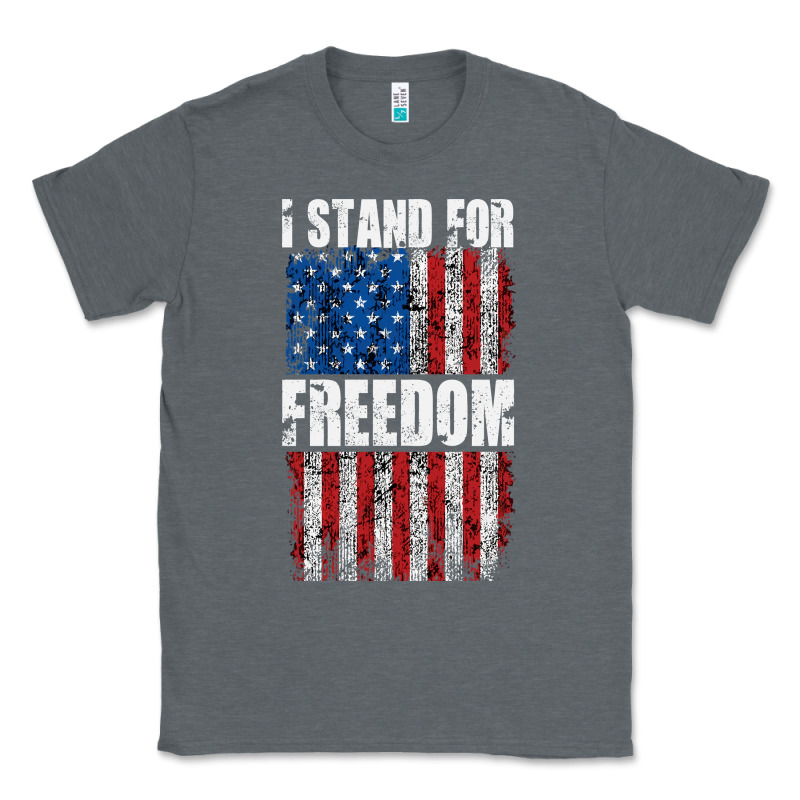 I Stand For Freedom With A Distressed American Flag Classic Tee by artisFamous | Teevron