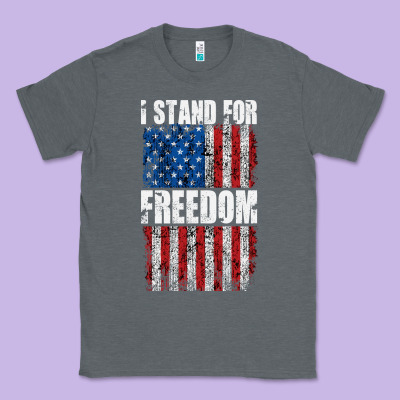 I Stand For Freedom With A Distressed American Flag Classic Tee Designed By Artisfamous
