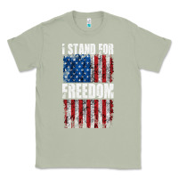 Matcha I STAND FOR FREEDOM WITH A DISTRESSED AMERICAN FLAG Classic Tee - artisFamous