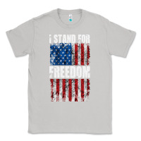 Moon Dust I STAND FOR FREEDOM WITH A DISTRESSED AMERICAN FLAG Classic Tee - artisFamous