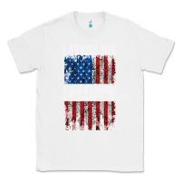 White I STAND FOR FREEDOM WITH A DISTRESSED AMERICAN FLAG Classic Tee - artisFamous