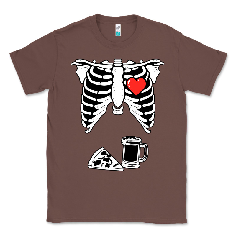 Dad Skeleton Halloween Beer Pizza Classic Tee by artisFamous | Teevron
