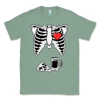 Sage dad skeleton halloween beer pizza Classic Tee - artisFamous