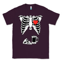 Plum dad skeleton halloween beer pizza Classic Tee - artisFamous