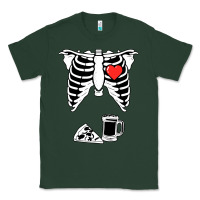 Sports Green dad skeleton halloween beer pizza Classic Tee - artisFamous