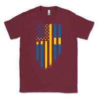 Burgundy Sweden Swedish Roots American Flag | Canadian Roots Classic Tee - artisFamous