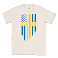 Natural Sweden Swedish Roots American Flag | Canadian Roots Classic Tee - artisFamous