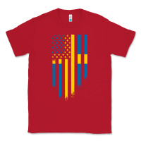 Red Sweden Swedish Roots American Flag | Canadian Roots Classic Tee - artisFamous