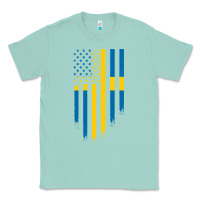 Seafoam Sweden Swedish Roots American Flag | Canadian Roots Classic Tee - artisFamous