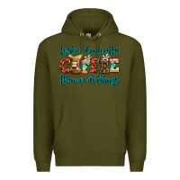 Army Green first we drink coffee then we do things Premium Hoodie - AdoDesignShop