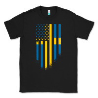Black Sweden Swedish Roots American Flag | Canadian Roots Classic Tee - artisFamous