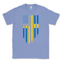 Colony Blue Sweden Swedish Roots American Flag | Canadian Roots Classic Tee - artisFamous