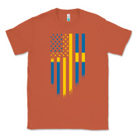 Copper Sweden Swedish Roots American Flag | Canadian Roots Classic Tee - artisFamous