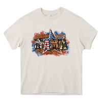 Cream patriotic mama Heavy Core Tee - BundleAndBundleShop
