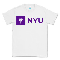White nyu new york university purple Classic Tee - artisFamous