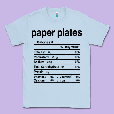 Paper Plates Nutrition Facts Funny Thanksgiving Christmas Classic Tee Designed By Artisfamous
