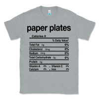 Heather Grey paper plates nutrition facts funny thanksgiving christmas Classic Tee - artisFamous
