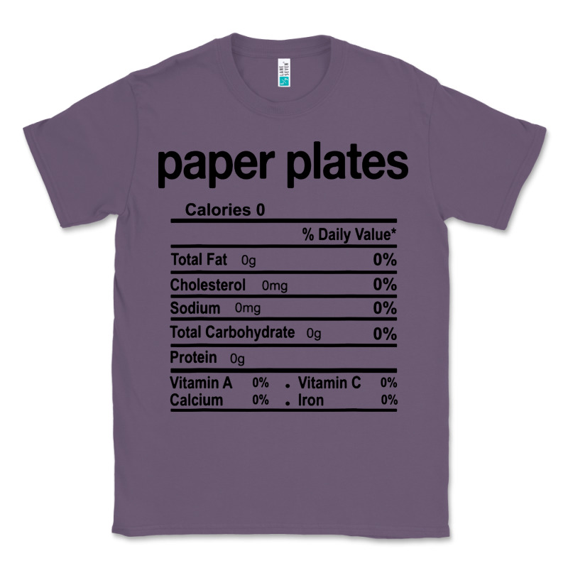 Paper Plates Nutrition Facts Funny Thanksgiving Christmas Classic Tee by artisFamous | Teevron