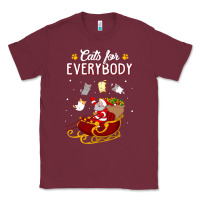 Burgundy cats for everybody cat christmas ugly christmas sweatshirt Classic Tee - artisFamous