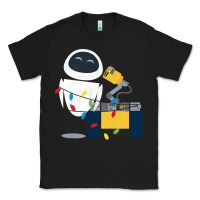 Black wall e eve christmas light wrap graphic t shirt Classic Tee - artisFamous