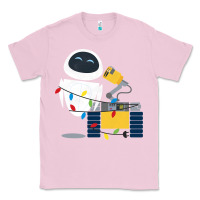 Bubblegum Pink wall e eve christmas light wrap graphic t shirt Classic Tee - artisFamous