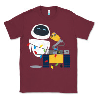 Burgundy wall e eve christmas light wrap graphic t shirt Classic Tee - artisFamous