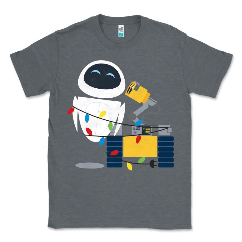 Wall E Eve Christmas Light Wrap Graphic T Shirt Classic Tee by artisFamous | Teevron